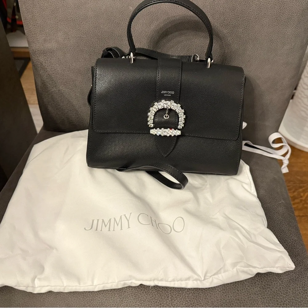 Jimmy Choo Black Satchel with Embellished Buckle - Picture 1 of 3